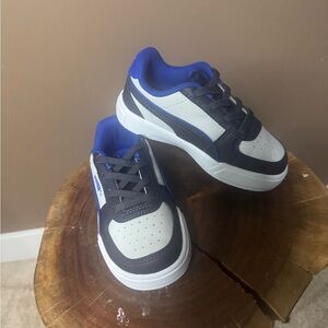 Puma Kids White, Navy and Blue Low-Top Sneakers